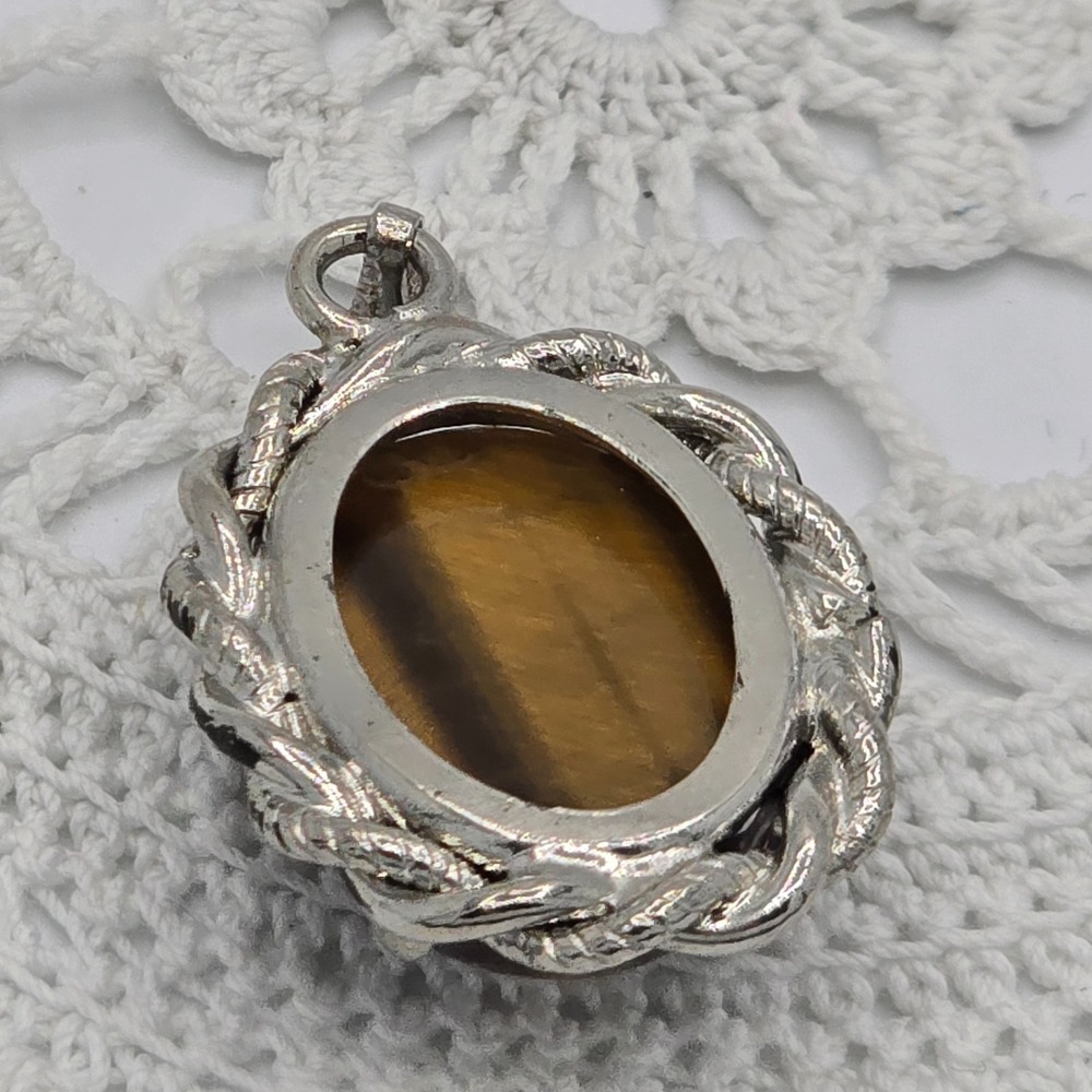 Tiger Eye 925 Silver Plated Pendant - Picture 5 of 6